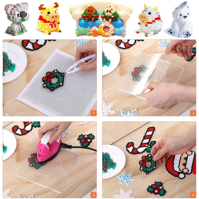 Kids Beading Kit with 24 Colors & 24000 Tiny Fuse Beads for Crafting and Jewelry Making