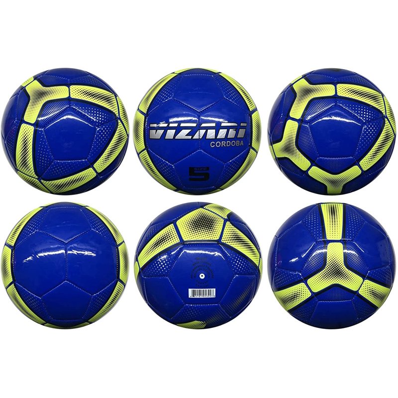 (3 Pack) Vizari Cordoba Soccer Ball - Size 3 4 5, Cyan Blue, Durable TPU Outer