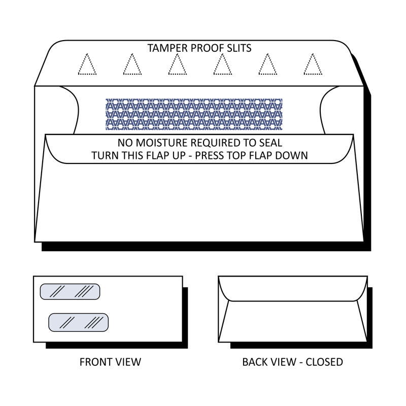Security Window Envelopes for Checks 500 Pack Self-Seal Business Mailers