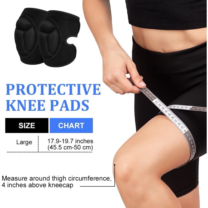 Knee Pads for Work & Sports - Anti-Slip, Thick EVA Foam, Adjustable Fit, 1 Pair