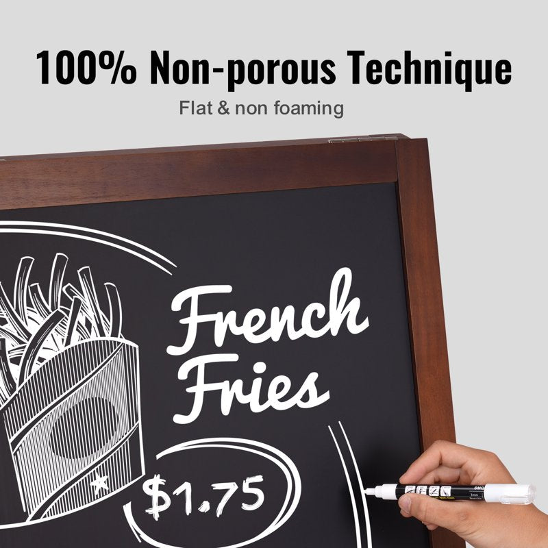 Magnetic Chalkboard Sign with Wooden Frame for Menus & Messages - 20x40 Inch