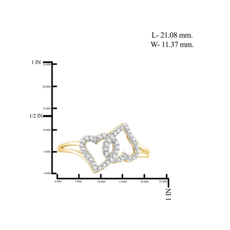 Elegant 14K Gold Plated Silver Diamond Ring for Women - Multiple Sizes