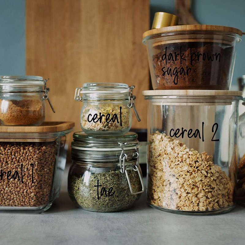 168pcs Food Container Labels for Pantry & Jars - Waterproof & Oil-Resistant