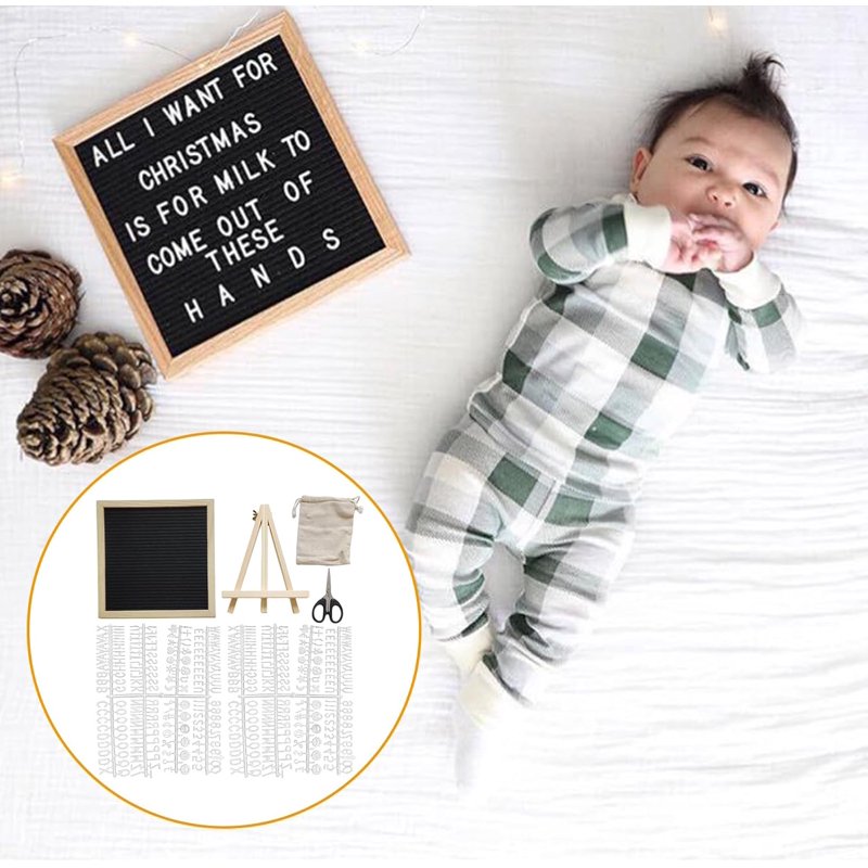 Felt Letter Board 9.84x9.84 Inch with 340 Letters & Symbols for Home & Classroom