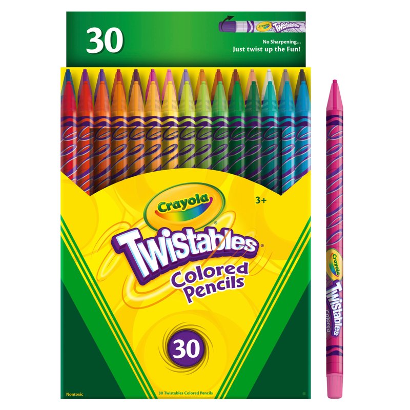 Twistable Colored Pencils Set - 30 Non-Toxic Art Supplies for Kids & Adults