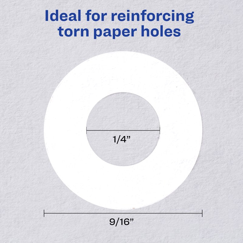 Self-Adhesive Paper Reinforcement Stickers 1/4 Inch, Pack of 1,000