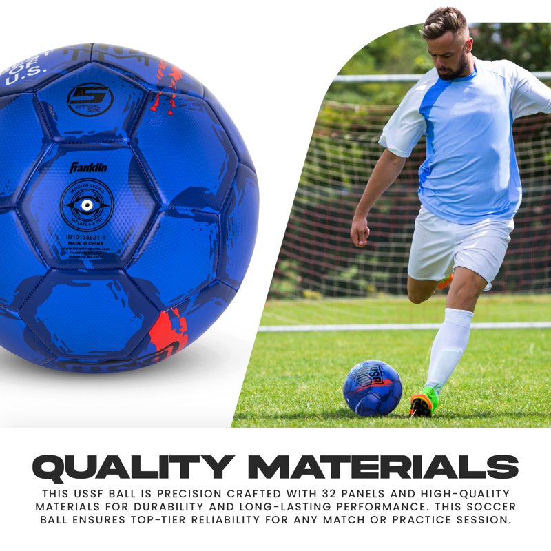Franklin Sports US Soccer Federation Soccer Ball Size 5 - Blue