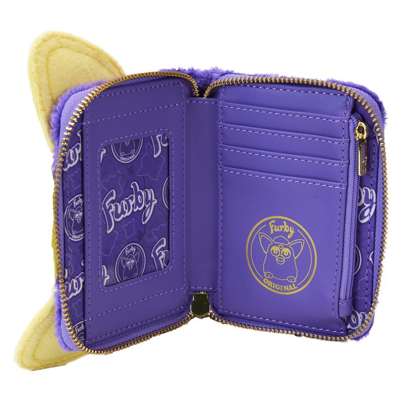 Furby Zip Around Wallet with Faux Fur and Vegan Leather trim - Licensed Collectible