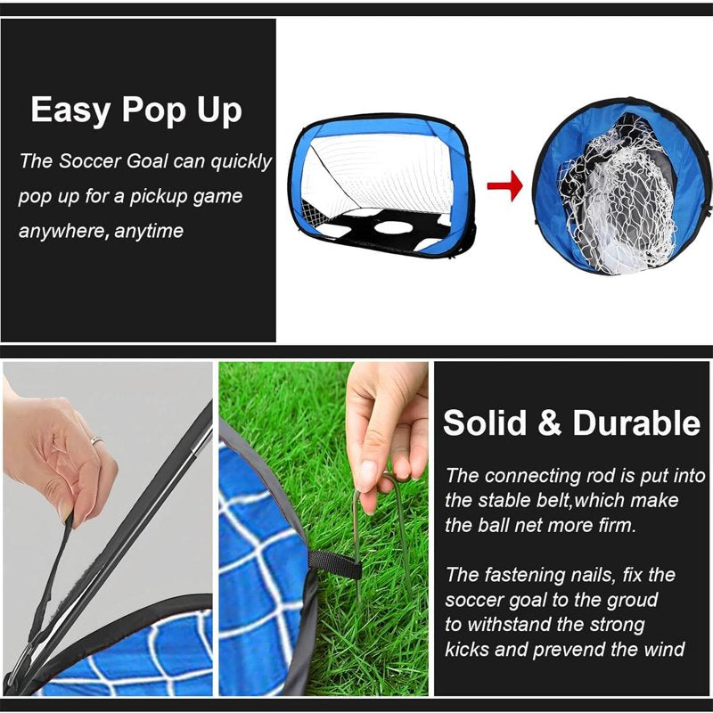 Kids Soccer Goal Post Net Foldable Portable Training Soccer Net for Backyard & Indoor Play