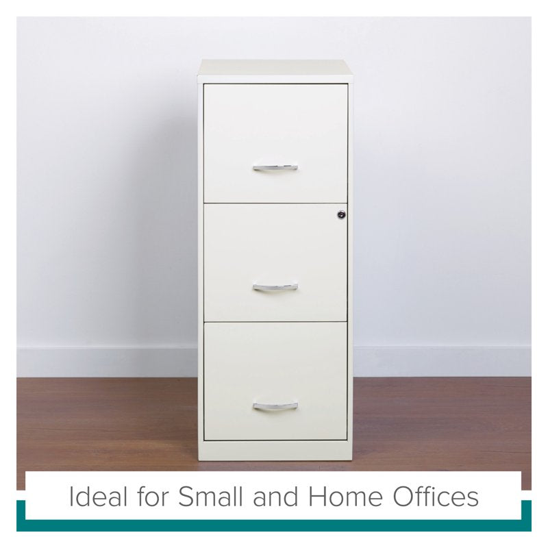 Vertical Metal File Cabinet with Lock - 3 Drawers for Office & Home