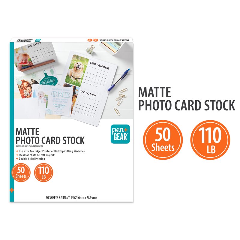 White Matte Photo Card Stock - 8.5 x 11 Inches, 110 lb, 50 Sheets