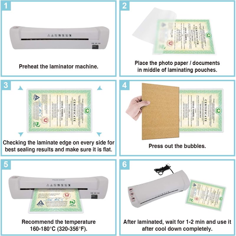 Thermal Laminating Pouches 11.5x17.5 Inches 5 Mil Hot Seal Sheets for Photos & Documents