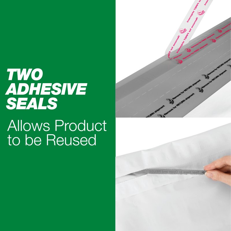 Reusable Poly Mailers 14x18 Inch - Water-Resistant Self-Seal Packing Bags, 5 Pack
