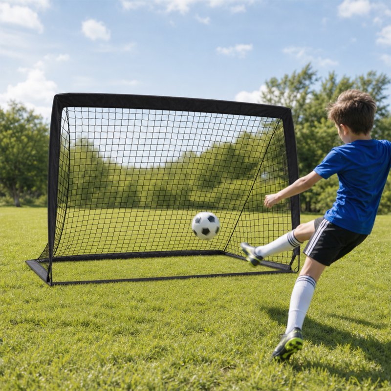 Leumius 2 Pack Pop Up Soccer Goals - 4' x 3' Portable Indoor/Outdoor Black