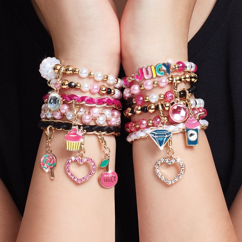 DIY Jewelry Kit for Girls - Create 8 Pink & Precious Charm Bracelets