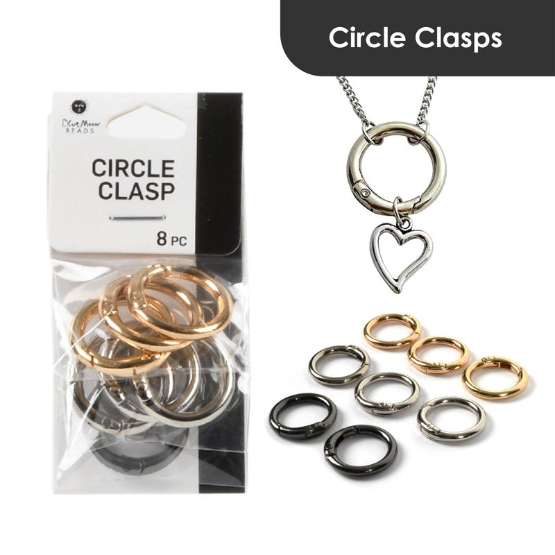 2 Pack Multi-Color Hinged Alloy Jewelry Clasps with Jump Rings for DIY Jewelry Making