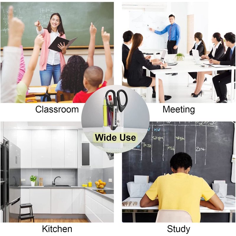 Magnetic Pen Holders 4 Pack - White Refrigerator & Whiteboard Storage Organizers