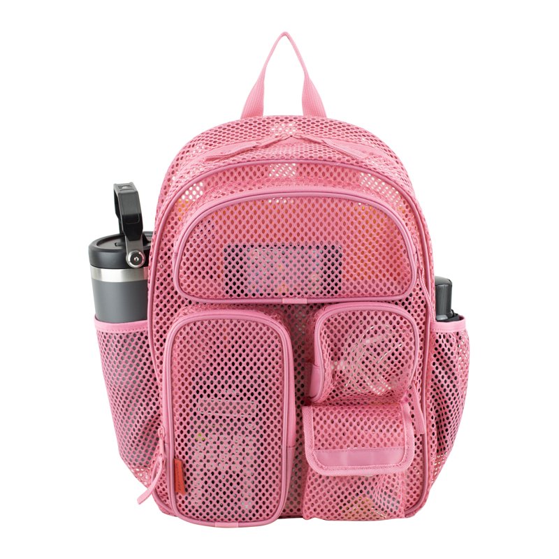 Unisex 16-Inch Cargo Mesh Backpack with Multiple Pockets & Hydration Features