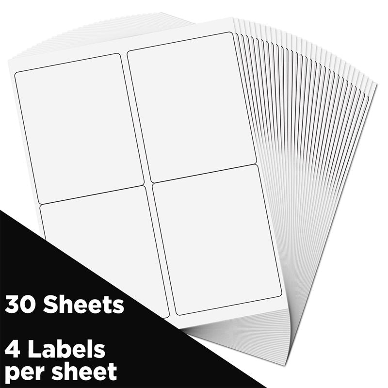 Large Shipping Address Labels 4x5 Inches - White Self-Adhesive Pack of 120
