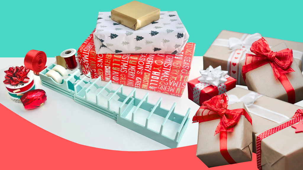 Gift Wrapping Tape Dispenser - Quickly Prepare 18 Tape Strips - Safe & Reusable