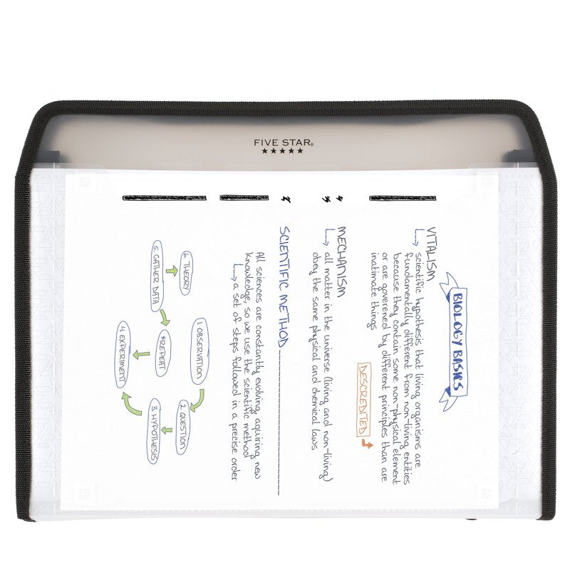 7-Pocket Customizable Expanding File Organizer with Study App - White 8.12 x 11