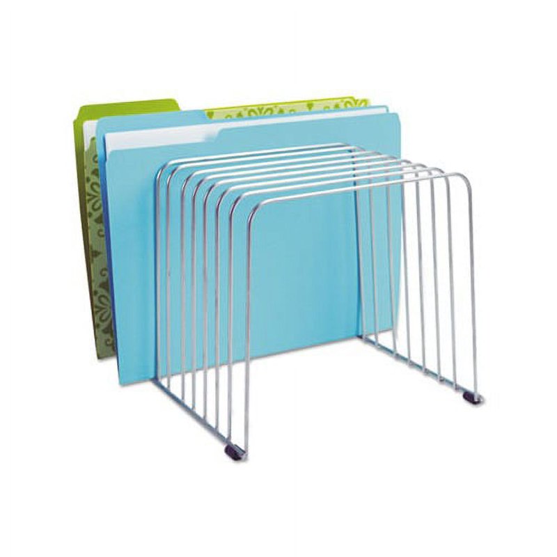 Wire Desktop Organizer with 11 Compartments for Letter & Legal Files - Silver