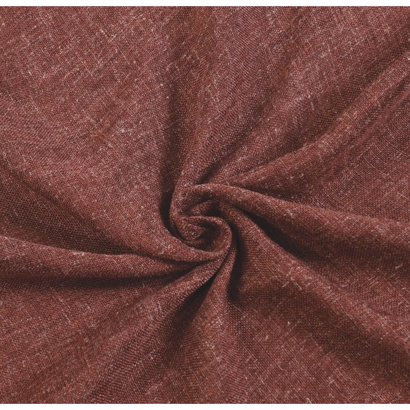 Linen Blend Light Filtering Curtain Panel - Deep Redwood, 50x84 Inches