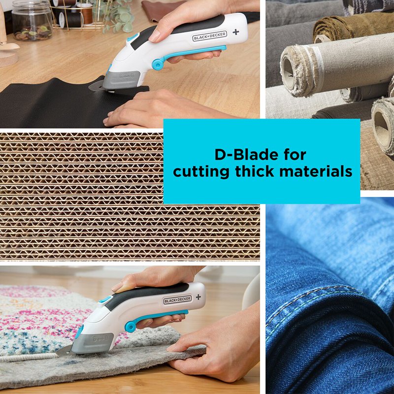 Cordless Crafting Scissors with Dual Blades - Black+Decker 4V MAX, Battery Operated