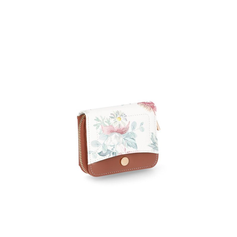 Women's Zip Around Wallet with ID Window and Card Slots - Floral