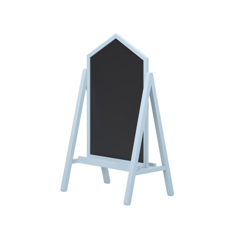 Kids Classroom Easel with Chalkboard & Dry Erase Surface - Blue Double Sided Art Station