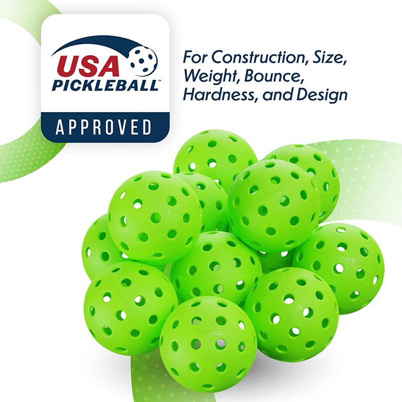 Pro Aviana Tournament Outdoor Pickleball Balls - 12 Pack, Green, USAPA Approved