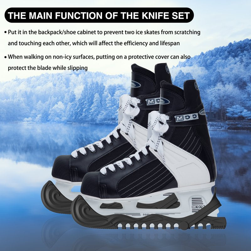 Adjustable Ice Skate Blade Guards Protector - Rubber Hockey & Figure Skates