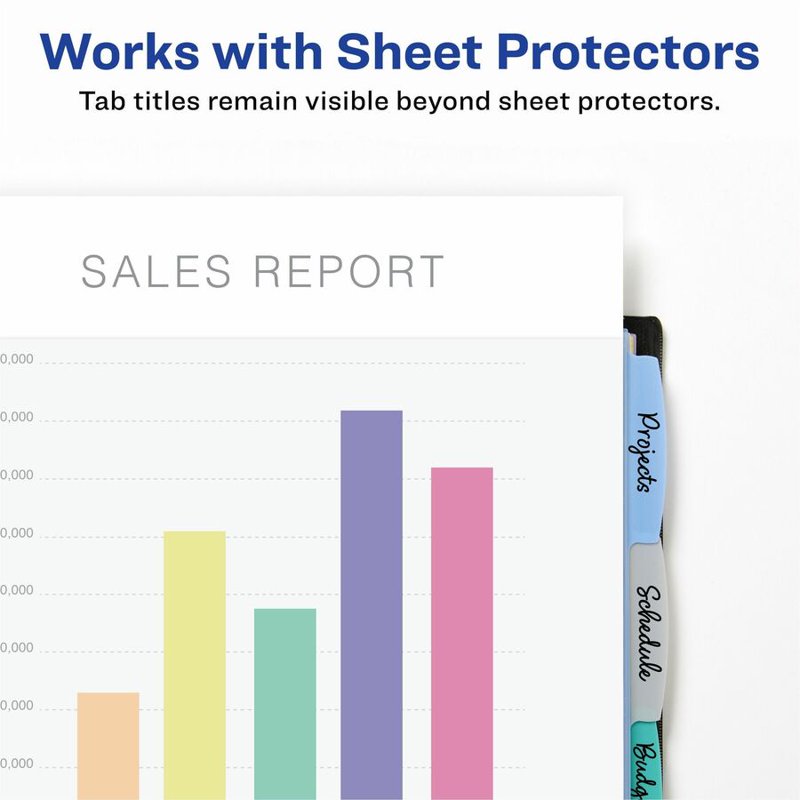 Translucent Write-On File Dividers with Pockets - Multi Pack Office Organization