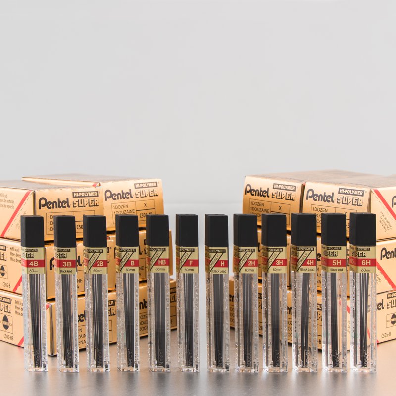 HB Pencil Lead Refills .5mm 12-Pack for Drawing & Writing - Long-Lasting