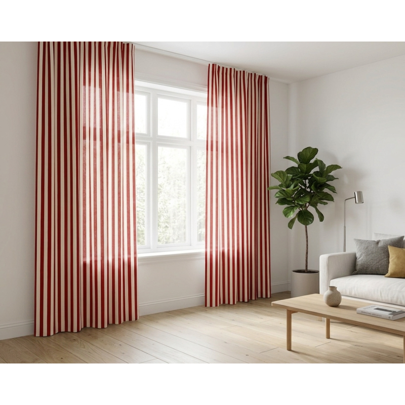 Striped Poly-Cotton Broadcloth Fabric - 60 Inch Wide for Sewing & Crafts