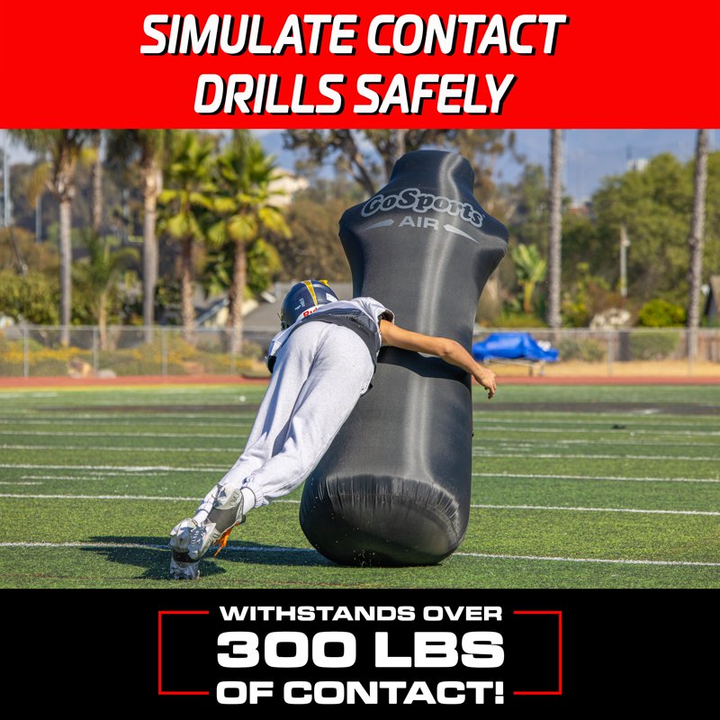 Inflatable Football Tackling Dummy with Water-Weighted Base - 70 Inch Practice Equipment
