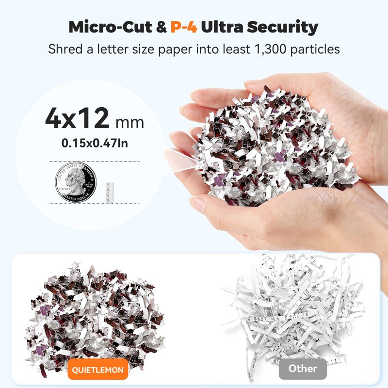 Heavy Duty Cross-Cut Paper Shredder 100 Sheets Auto Feed with Pullout Bin