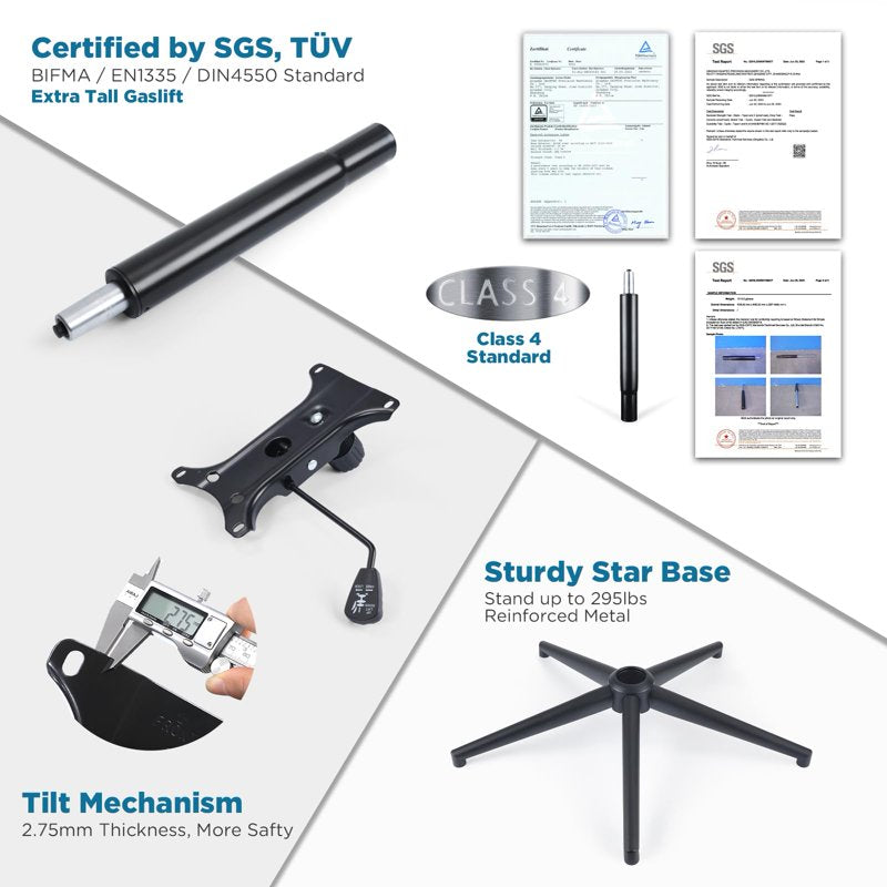 Ergonomic Drafting Chair with Flip-Up Arms and Foot Ring - Black