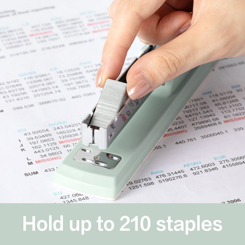 Deli Desktop 3-in-1 Stapler Set – 20-Sheet Capacity, Includes 1000 Staples & Remover, Green