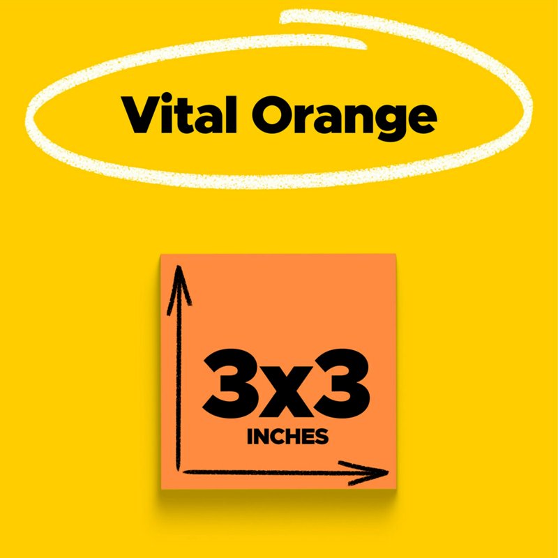 Post-it Super Sticky Notes - 3x3 Inch, 5 Pads, 90 Sheets Each, Bright Color