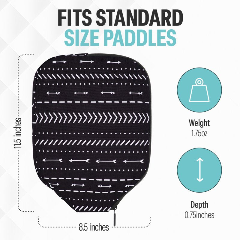Palms-O-Aces Padded Canvas Pickleball Paddle Cover - The Arrow (Standard Fit)