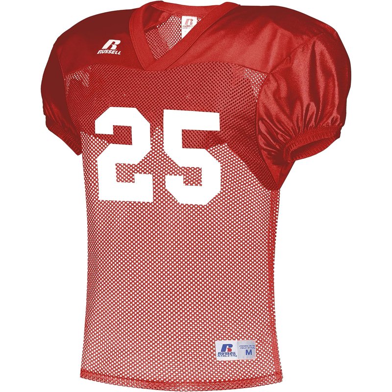 Youth Practice Football Jersey with Mesh Body and V-Neck - Russell Athletic