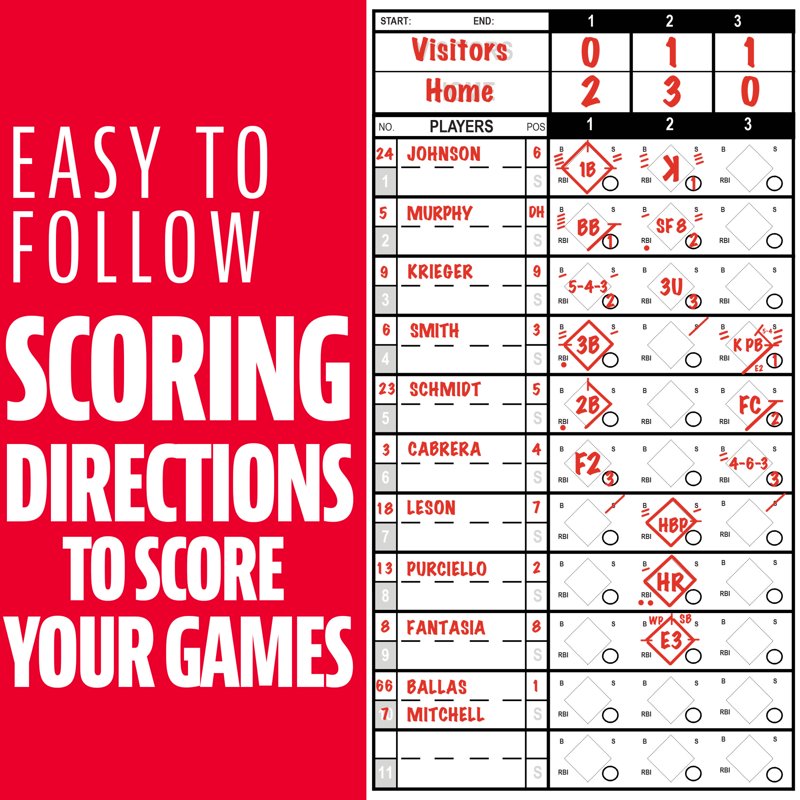 Baseball and Softball Scorebook - 25 Game Scorekeeping & Stats Book