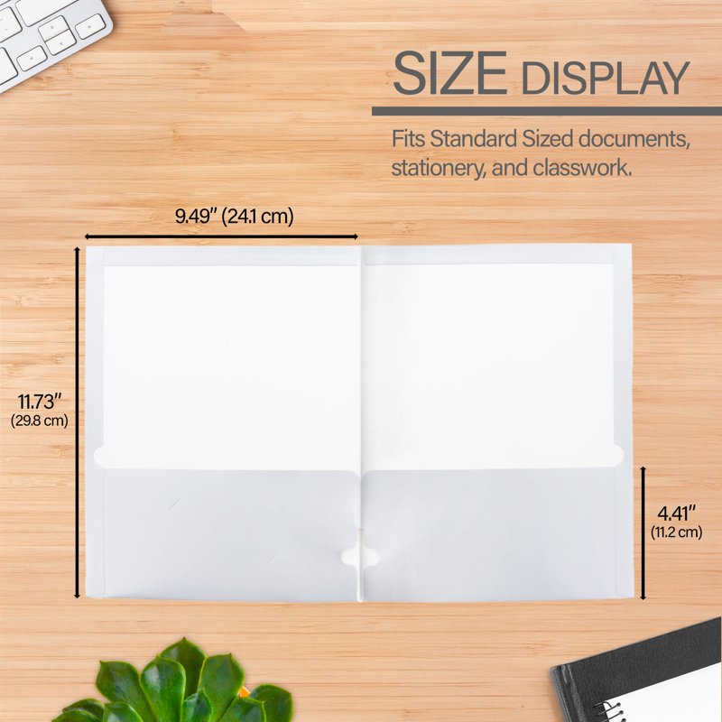 Metallic Laminated 2-Pocket Paper Folder with 3-Hole Punch - 8 Pack