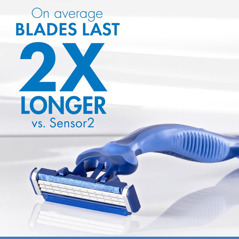 Men's Disposable Razor Set 8 Count - Comfortable Shave, Skin Sensing Blades