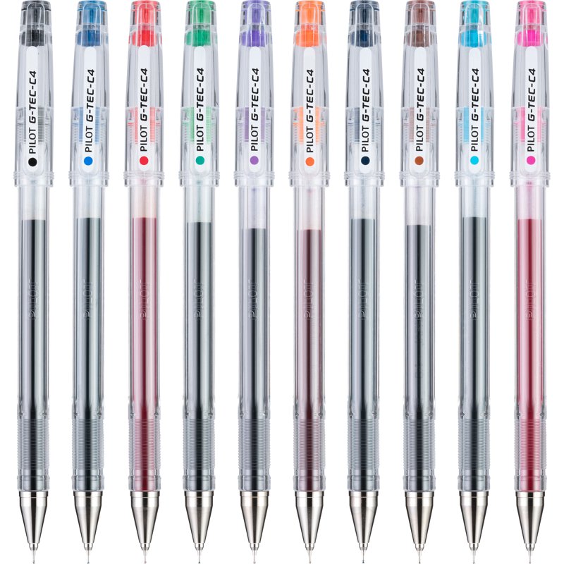 Pilot G-TEC-C Ultra Gel Ink Stick Pens - Assorted Fine Point 0.4mm, 10 Pack