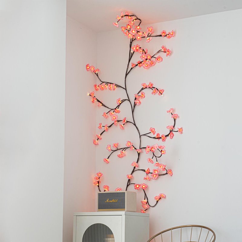Cherry Blossom String Lights 1.6m 48 LEDs Romantic Indoor Decor with 8 Modes
