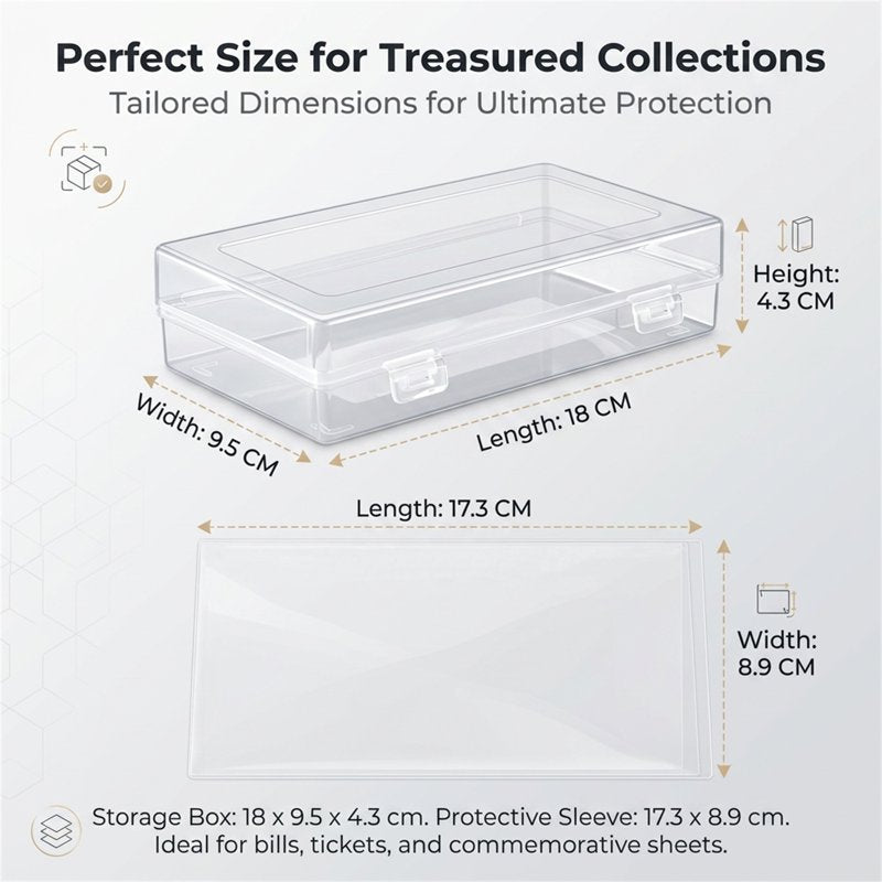 Clear Paper Money Holders 100 Pcs Cash Storage Sleeves for Currency Collection