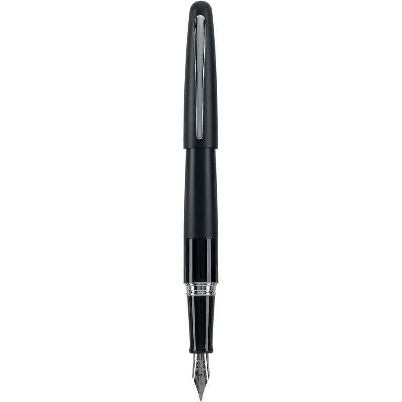 Fountain Pen with Black Gloss Brass Barrel and Medium Nib