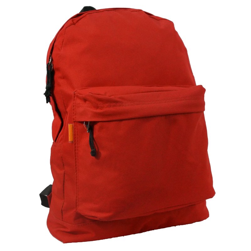Unisex Polyester School Backpack 18 Inch with Curved Shoulder Straps - Red